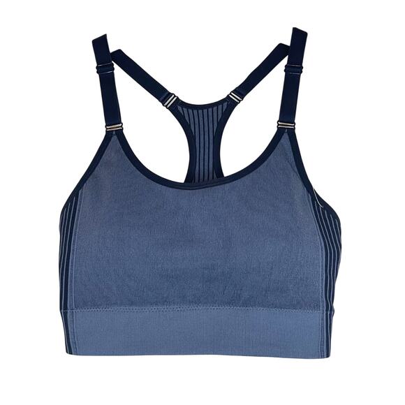 Ryka Womens Striped Stretchable  Sport Bra Adjustable Strap Size Large Blue - Picture 1 of 4